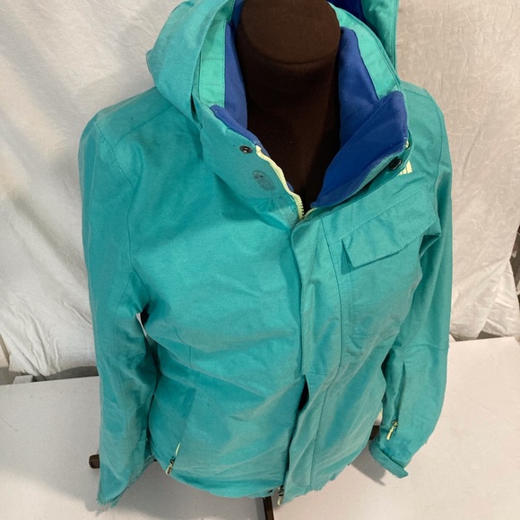 North Face Snowboarding Powder Snow Coat Women Size Medium Green/Blue EC. - Picture 2 of 16